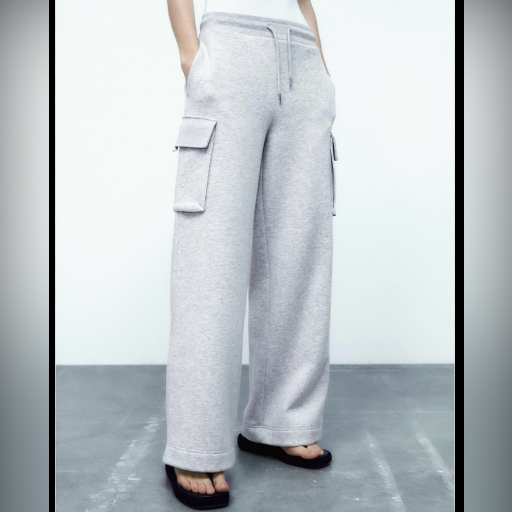 Zara Wide Leg Plush Pants - M - NWT